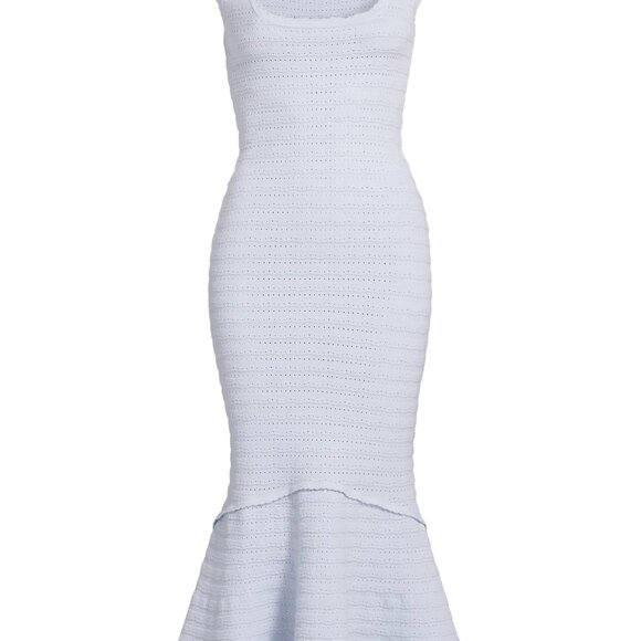 LoveShackFancy | Leigh Pointelle Knit Midi Dress Blue | NWT - Picture 2 of 16